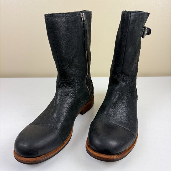 Like New UGG Kern Black Leather Biker Moto Boots S/N 1003838 main image 7